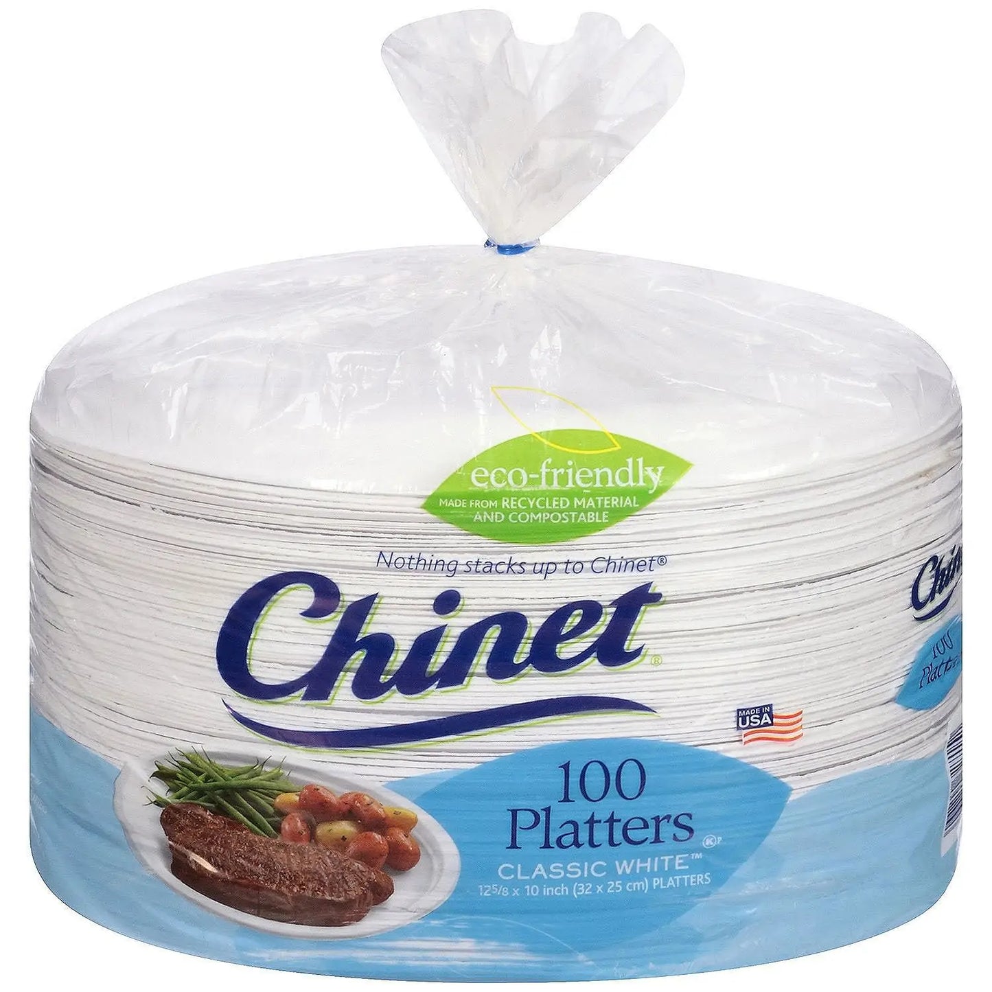 Chinet Classic White 12-5/8 X 10 Platters (100 Ct.)