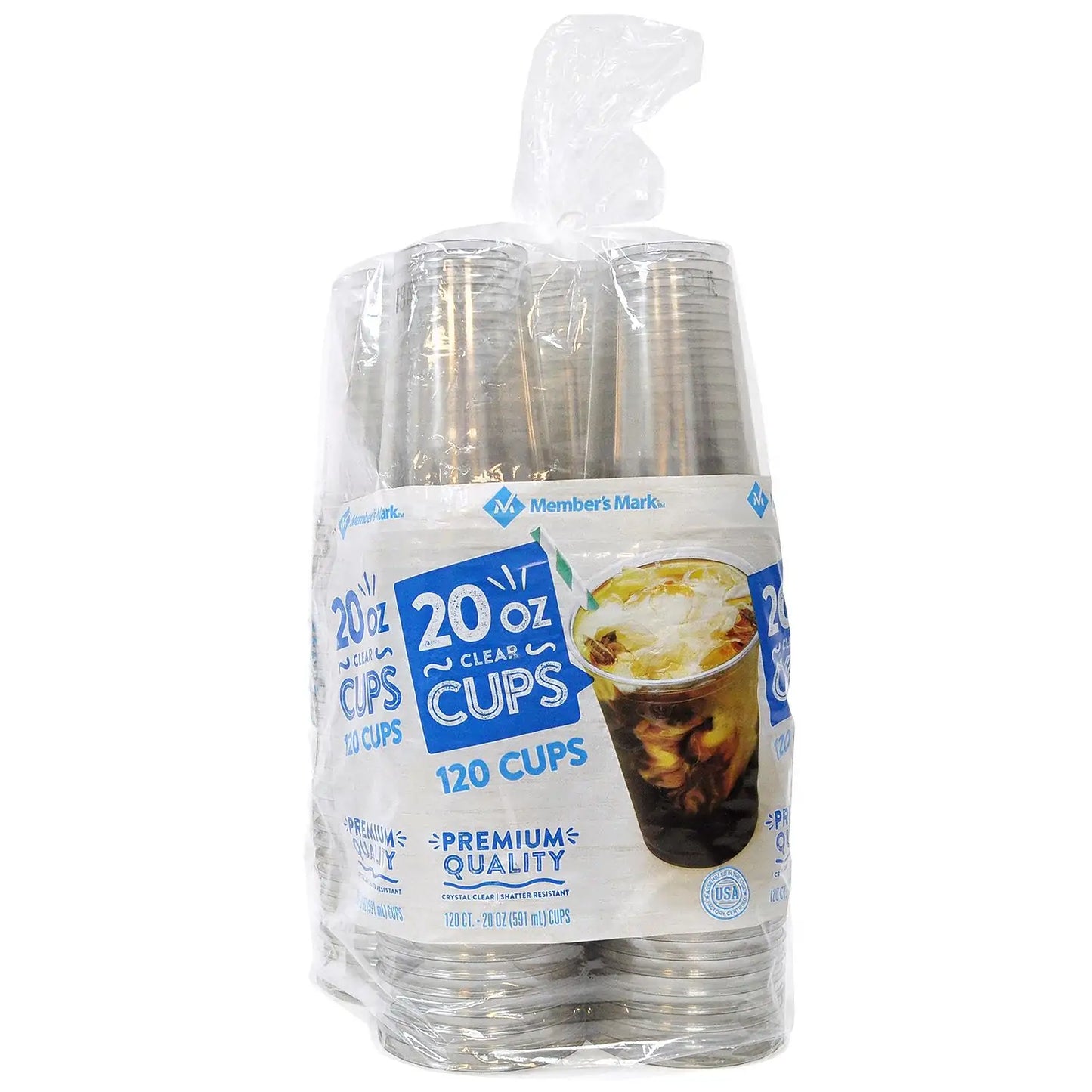 Member's Mark Clear Plastic Cups, 20 Oz. (120 Ct.)