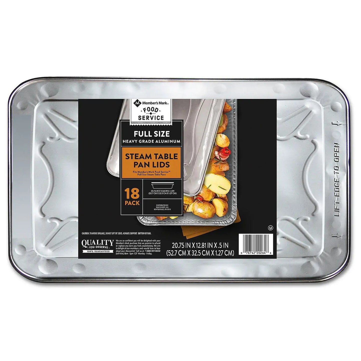Member's Mark Aluminum Steam Table Lids, Half Size (36 Ct.)