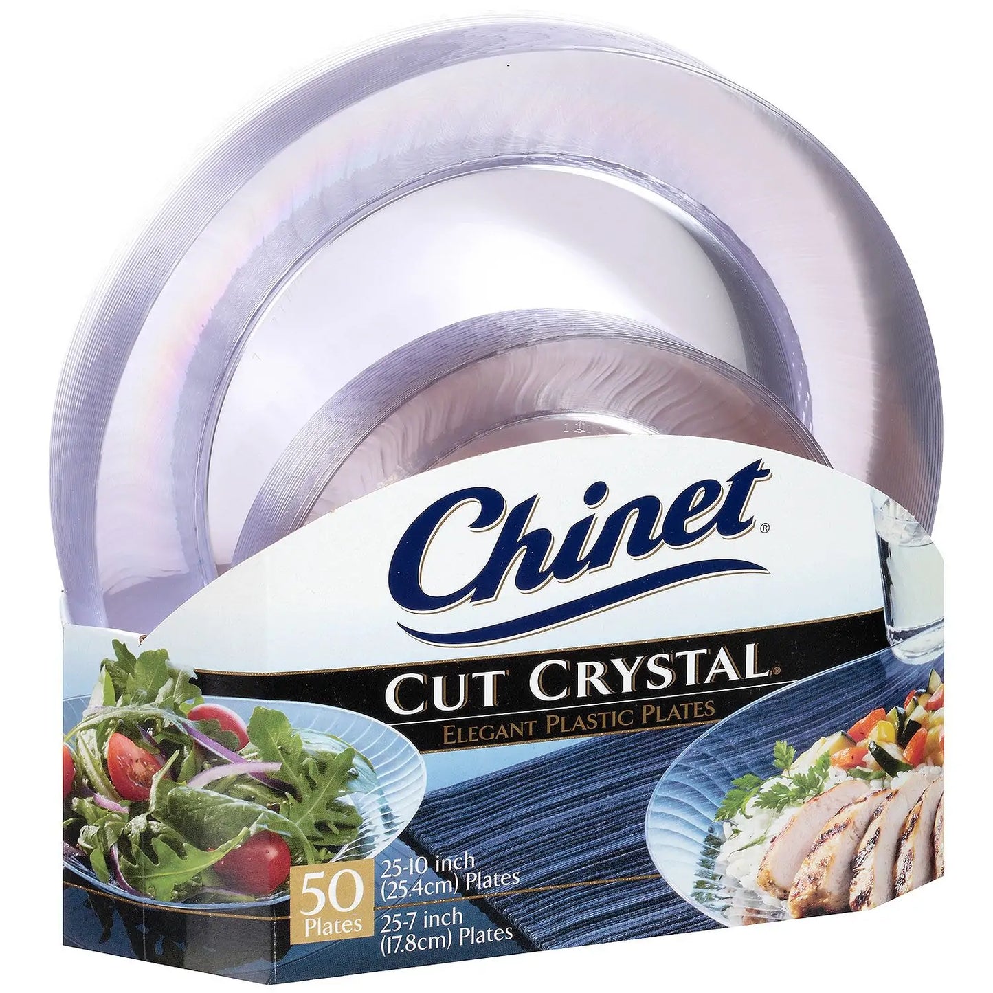 Chinet Cut Crystal Combo Plates (50 Ct. - 25 Dinner Plates And 25 Desert Plates)