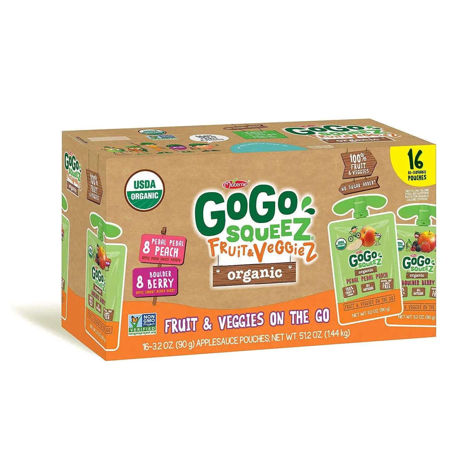 Gogo Squeez Fruit & Veggiez Organic Variety Pack (3.2 Oz., 16 Ct
