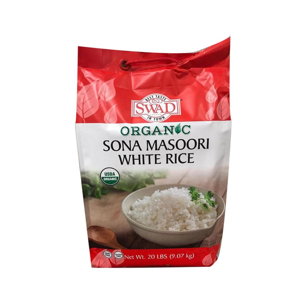Swad Organic Sona Masoori White Rice (9.07kg 20lb)