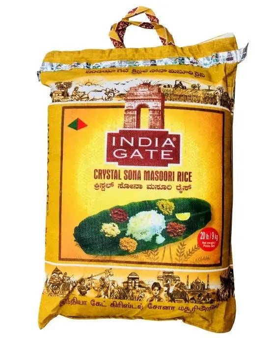 India gate crystal sona masoori 20 lb
