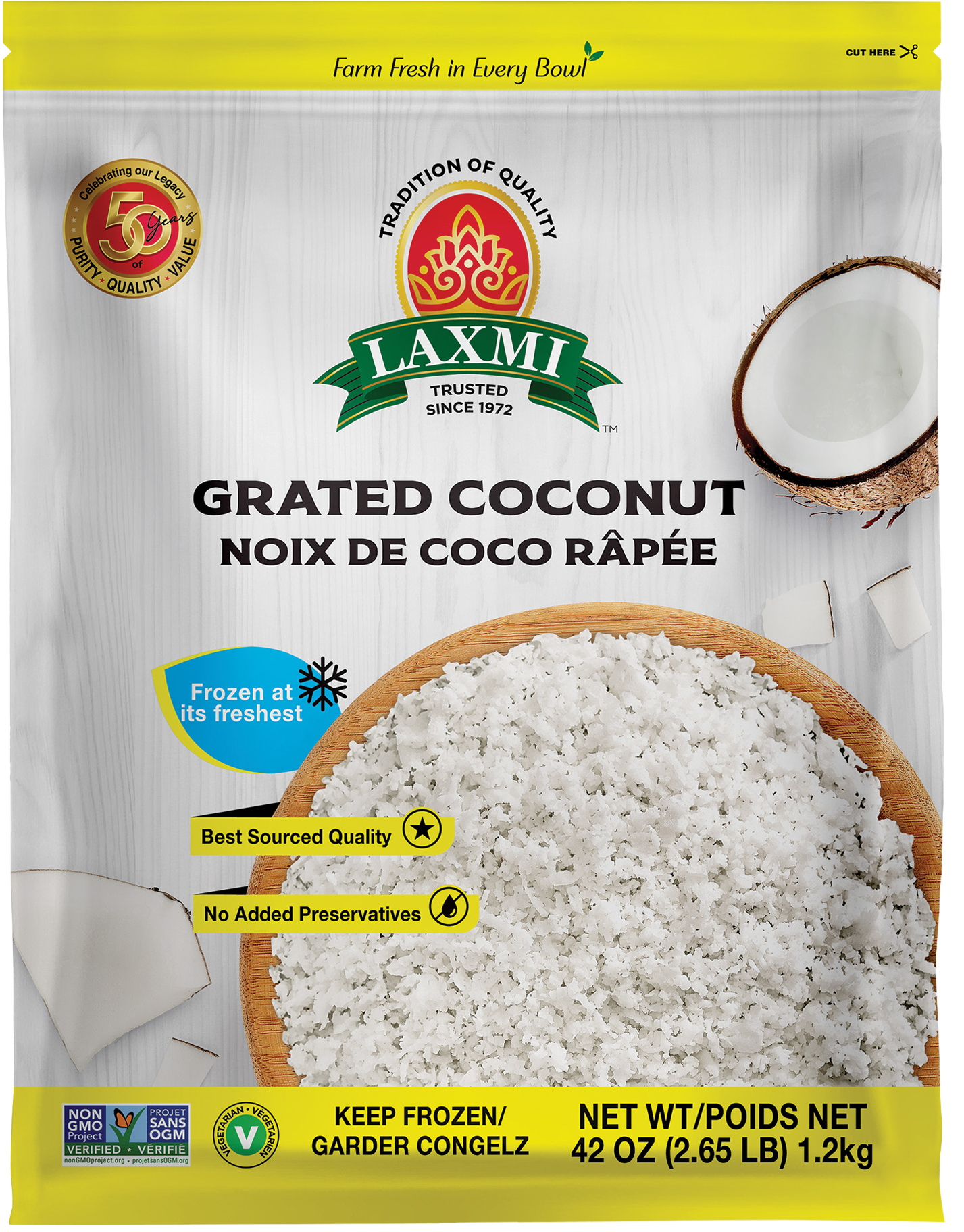 laxmi frozen grated coconut 400gm