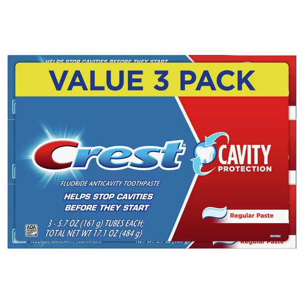 Crest Cavity Protection Toothpaste, Regular Paste, 5.7 oz, 3 Pack