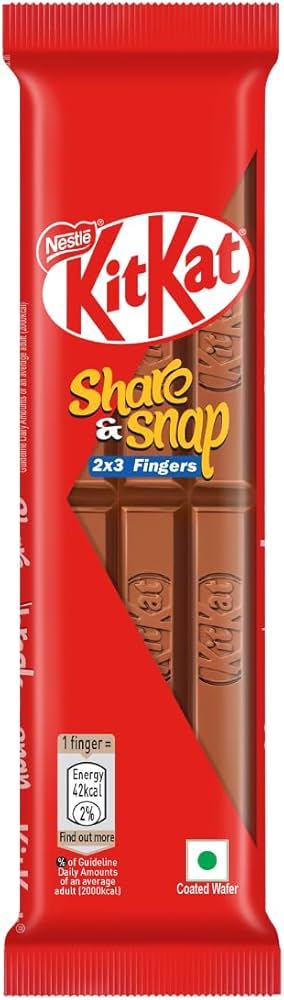 Kitkat Share & Snap 2X3 Fingers Wafer Bar, Chocolate 57gm
