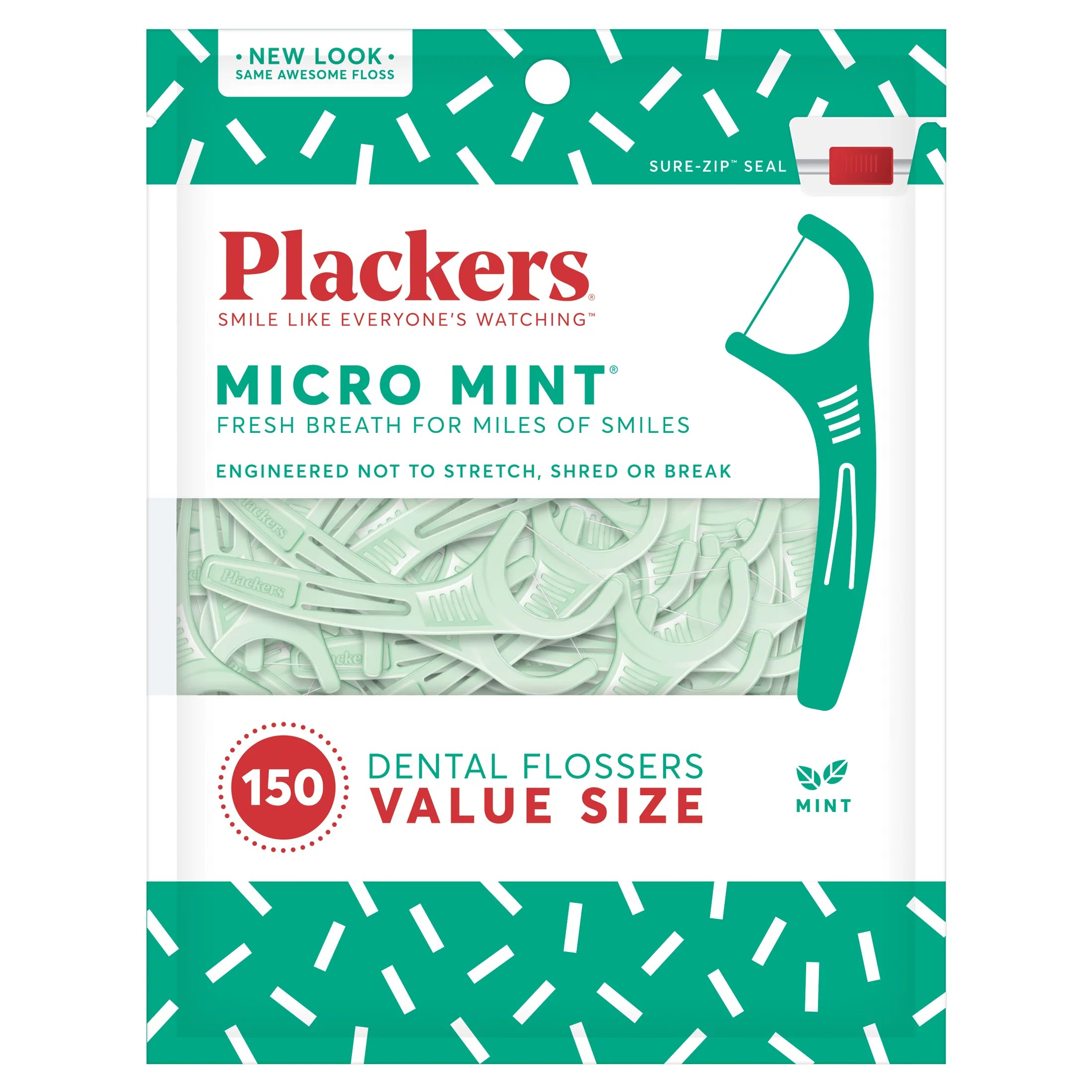Plackers Micro Mint Dental Flossers, Fold-Out Toothpick, Super