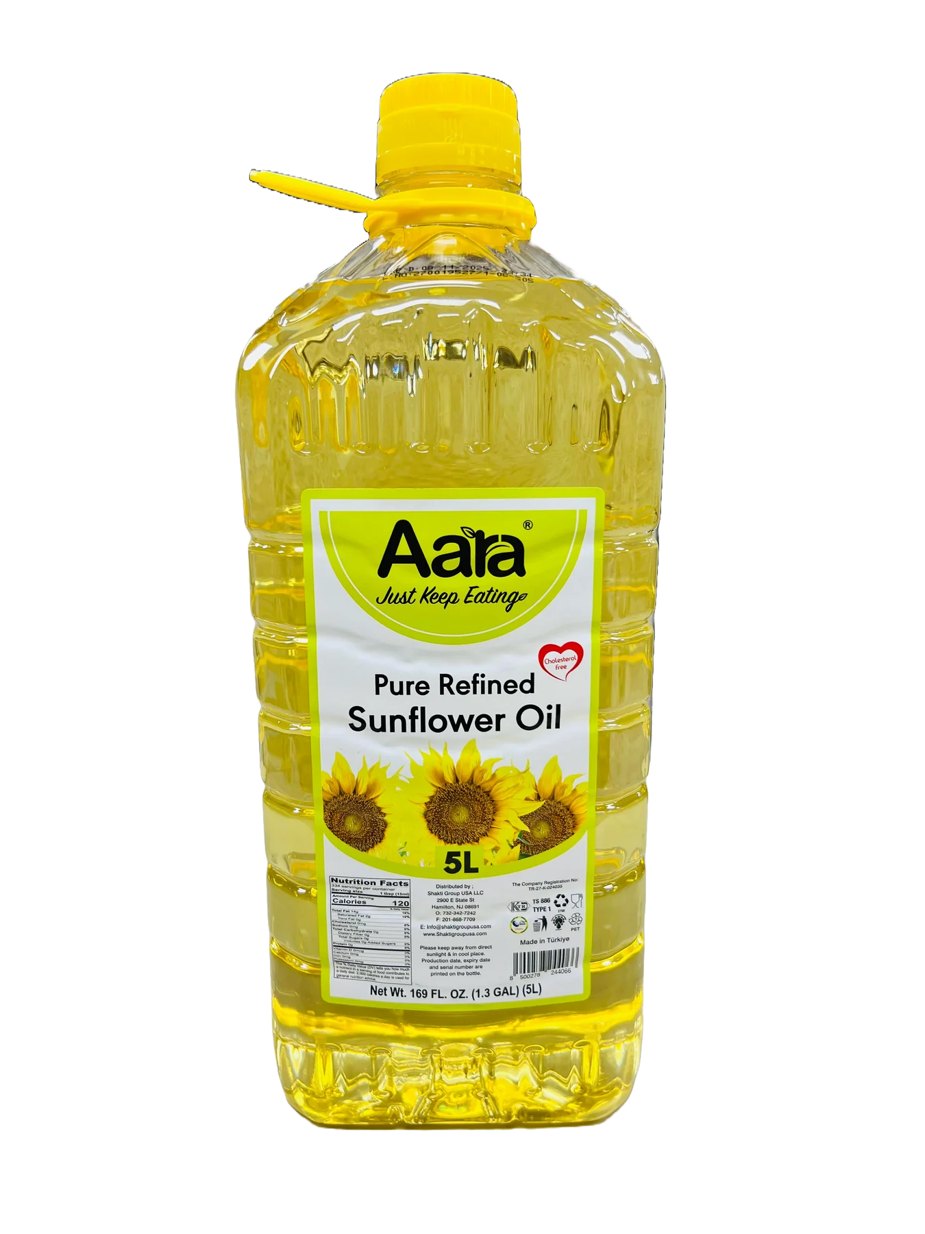 Aara Pure Sunflower Oil 5 Liter by Fresh Central Grocery