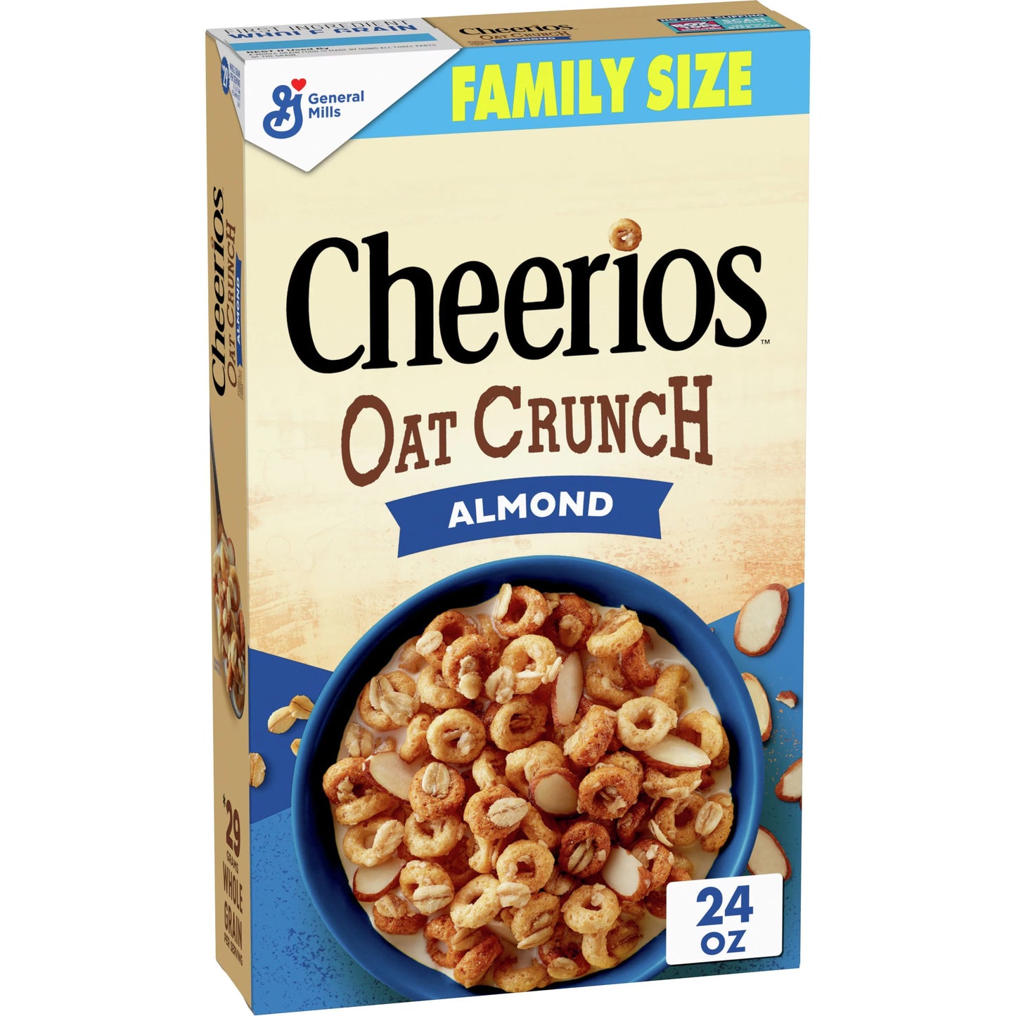 Almond Oat Crunch Cheerios, Breakfast Cereal, 24 OZ Family Size Box
