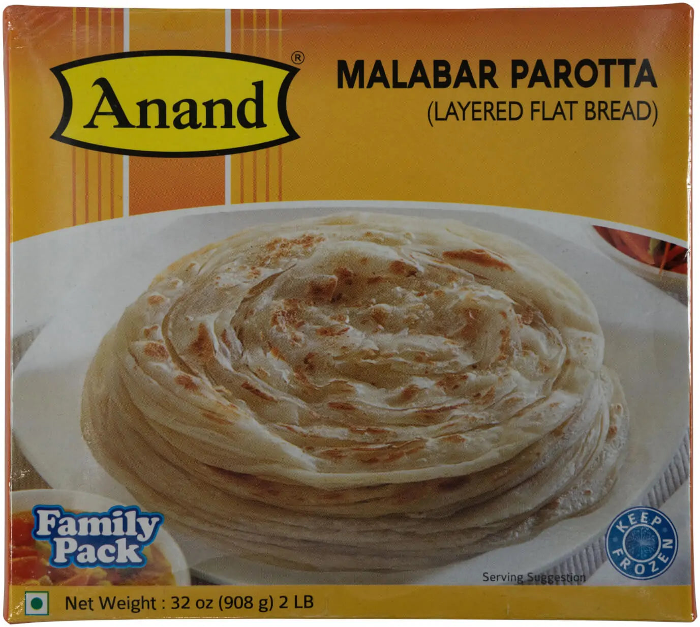 Anand Frozen Malabar Parotta Family Pack - 2 LB (32 OZ)