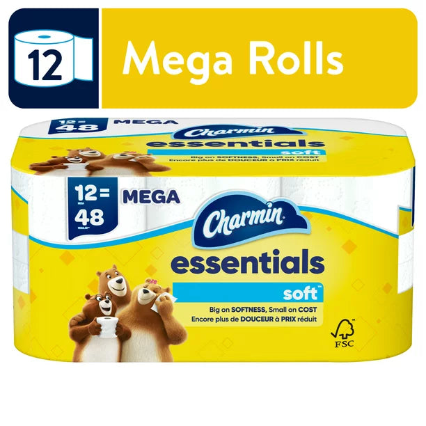Charmin Essentials Soft Toilet Paper, 12 Count