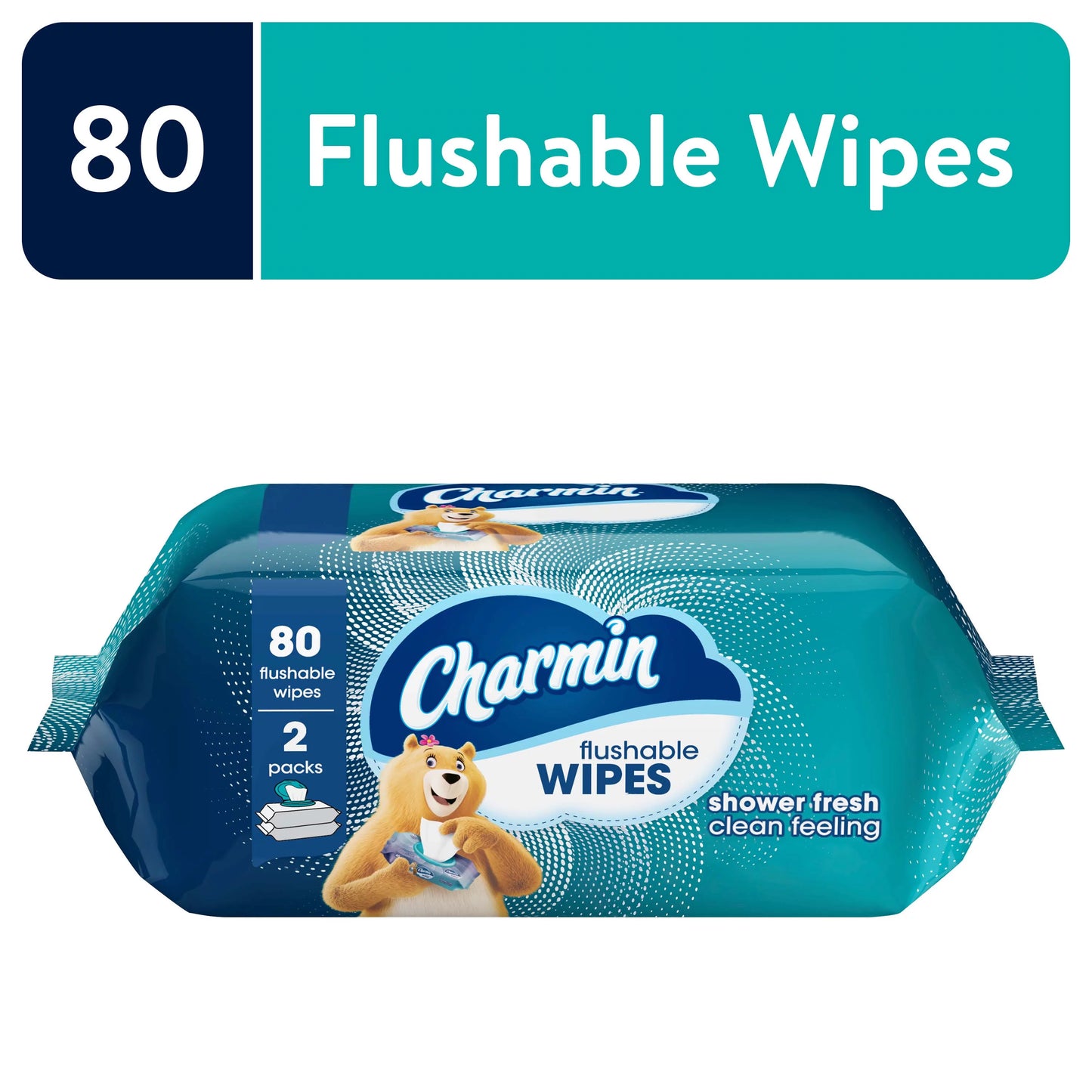 Charmin Flushable Wipes, 80 Wipes, 2 Count