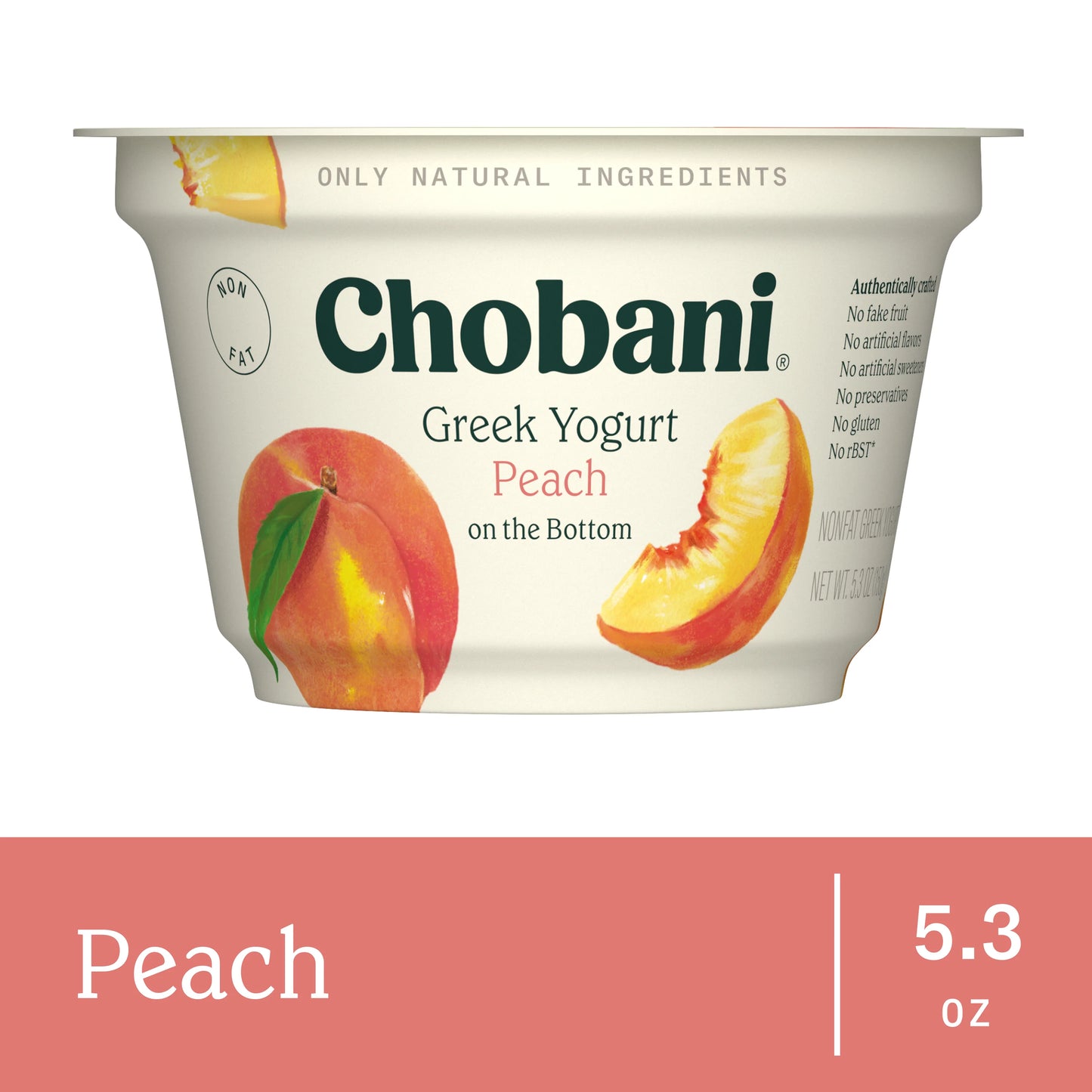 Chobani 0% Peach Greek Yogurt 5.3oz