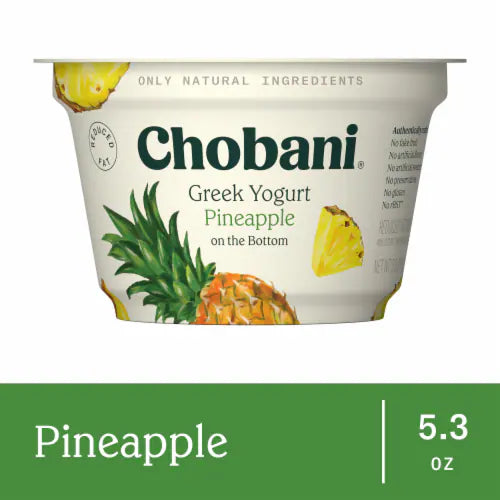 Chobani Greek Yogurt 0% Milk Fat Pineapple 5.3oz