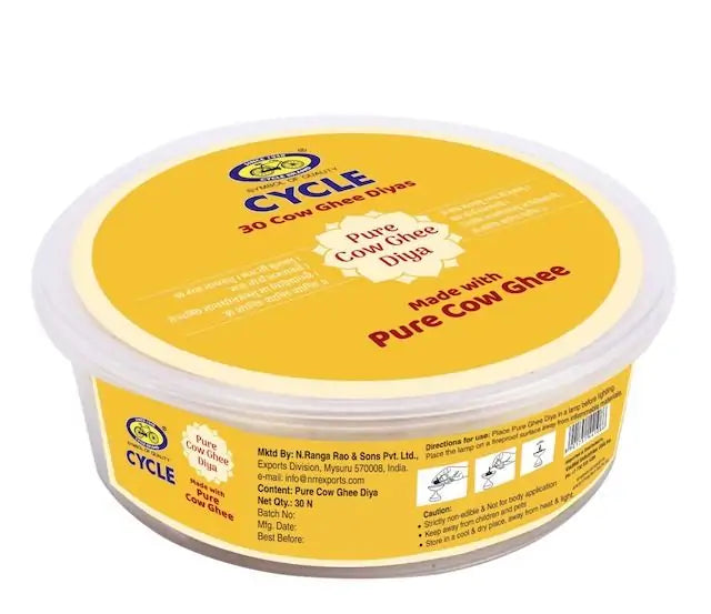 Cycle Pure Cow Ghee Diya - 30 Pc