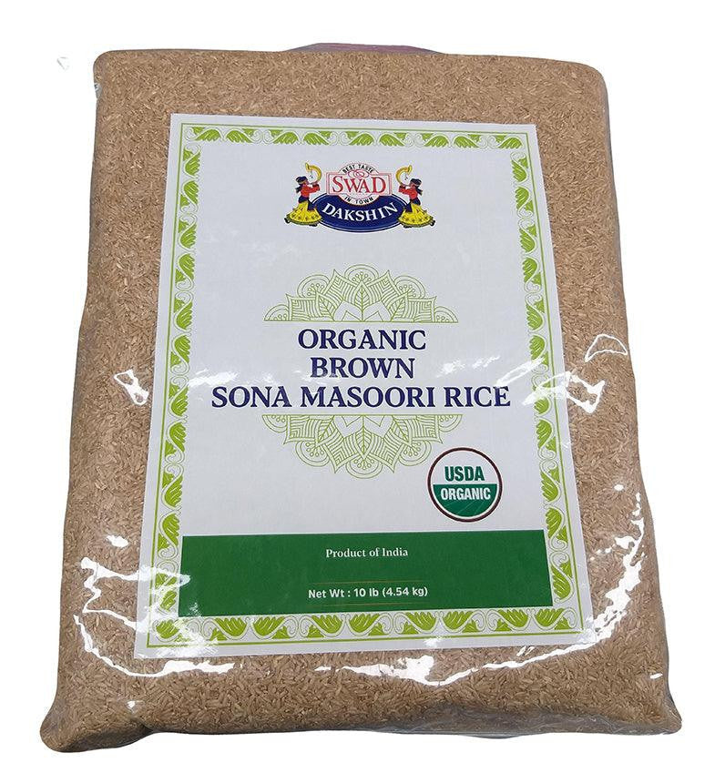 Swad Organic Sonamasuri Brown Rice (4.54kg 10Lb)