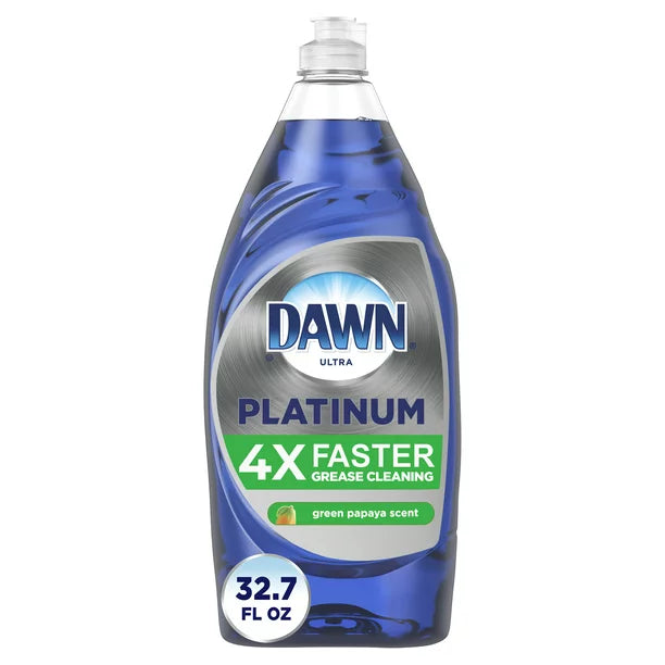 Dawn Platinum Bleach Alternative Dishwashing Liquid Dish Soap, Green Papaya Scent, 32.7 fl oz