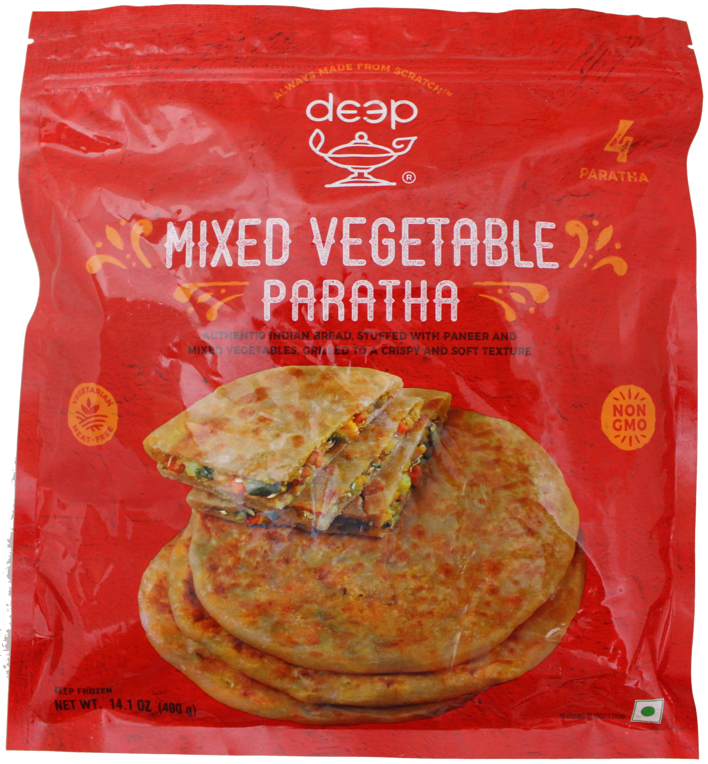 Deep Mix Veg Paratha 4 Pcs (Buy 2 for $8)