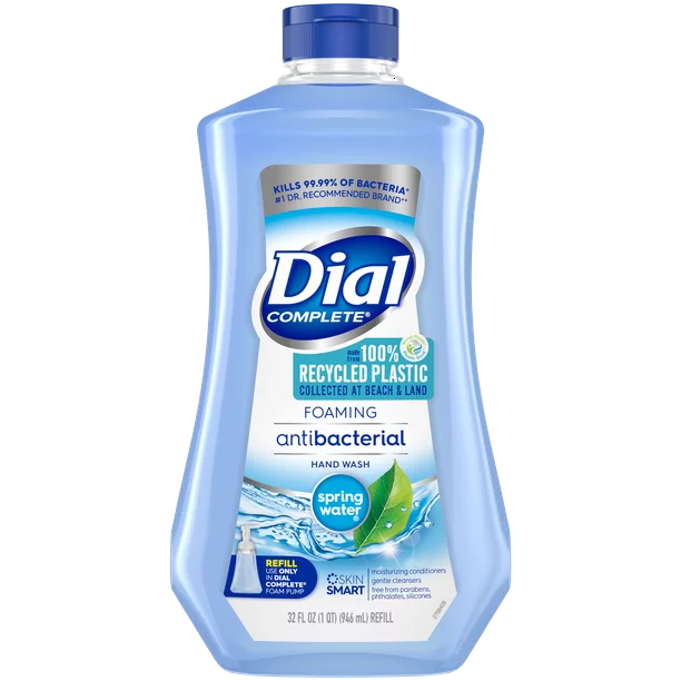 Dial Complete Antibacterial Foaming Hand Soap Refill, Spring Water, 32 fl oz