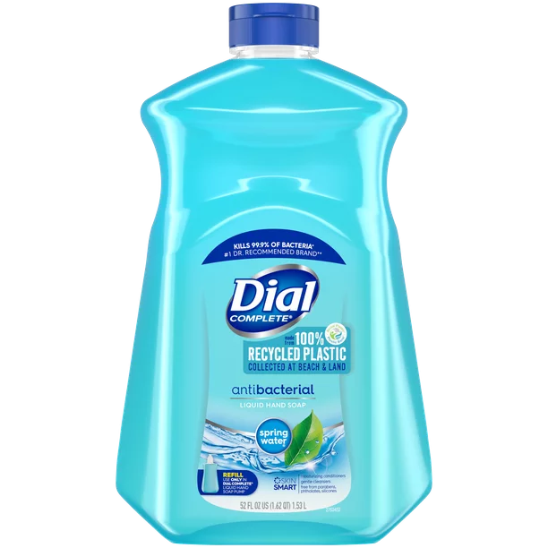 Dial Complete Antibacterial Liquid Hand Soap Refill, Spring Water, 52 fl oz
