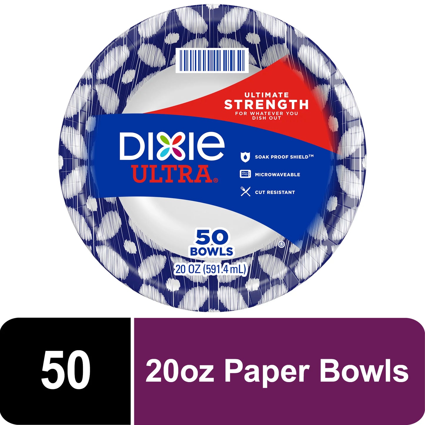 Dixie Ultra Disposable Paper Bowls, 20 oz, 50 count