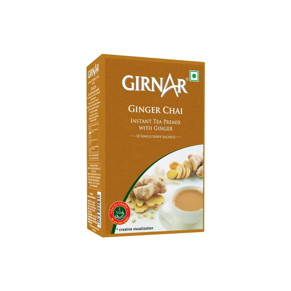 Girnar Instant Tea Premix (SWEETENED) - Ginger (10 Sachets)
