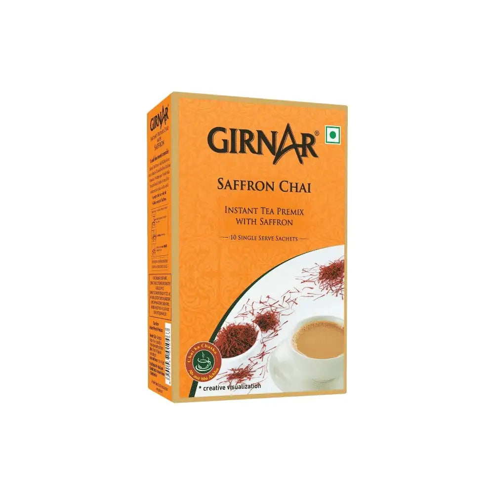 Girnar Instant Tea Premix (SWEETENED) - Saffron (10 Sachets)