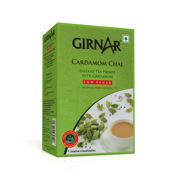 Girnar Instant Tea Premix (REDUCED SUGAR)- Cardamom (10 Sachets)
