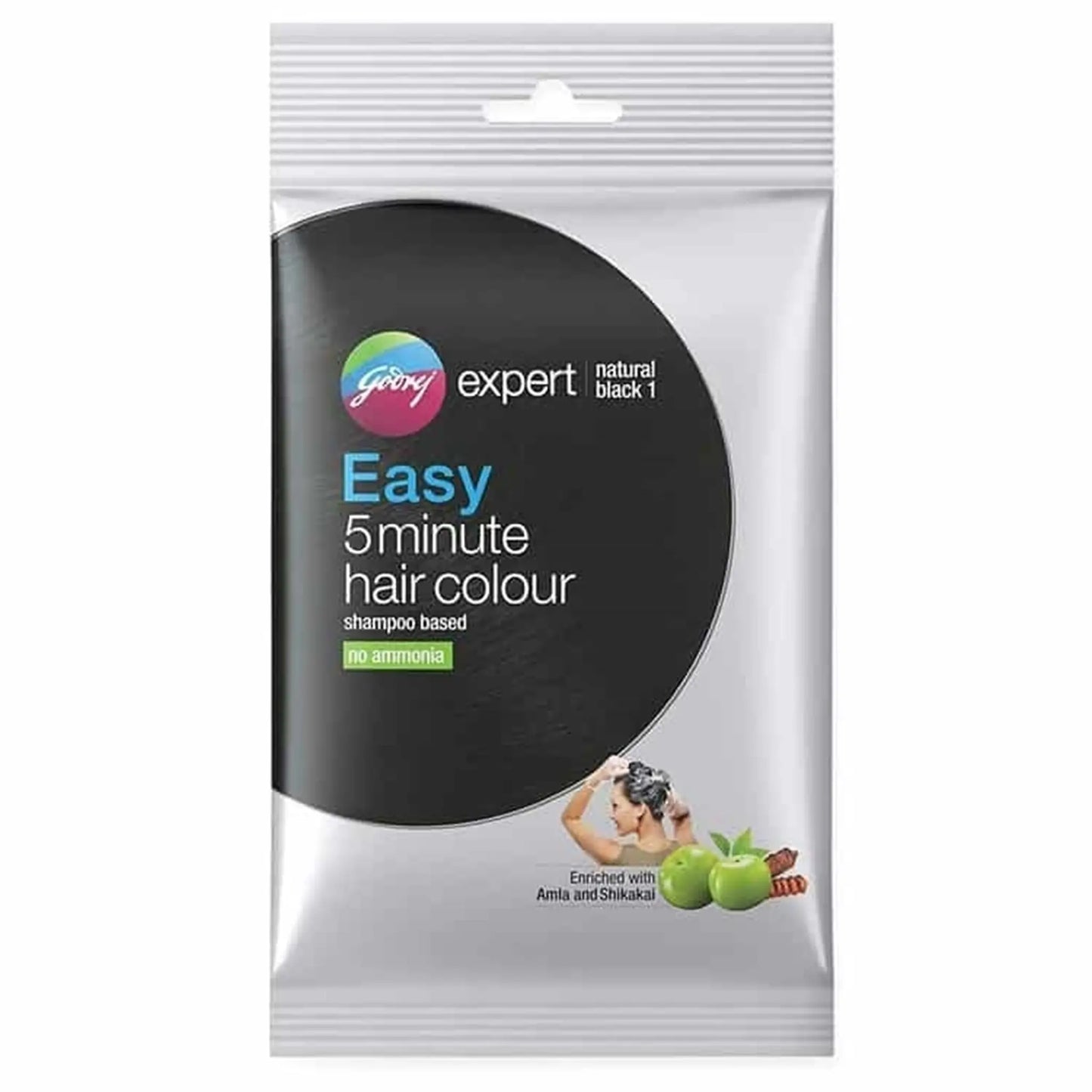 Godrej Expert Easy 5 Minute Hair Colour Sachet - Natural Black (20 ML)