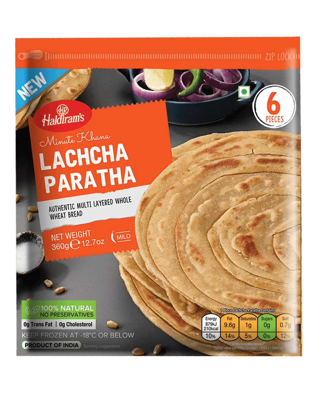Haldiram Lachcha Paratha - 6 PCS (360 GM)