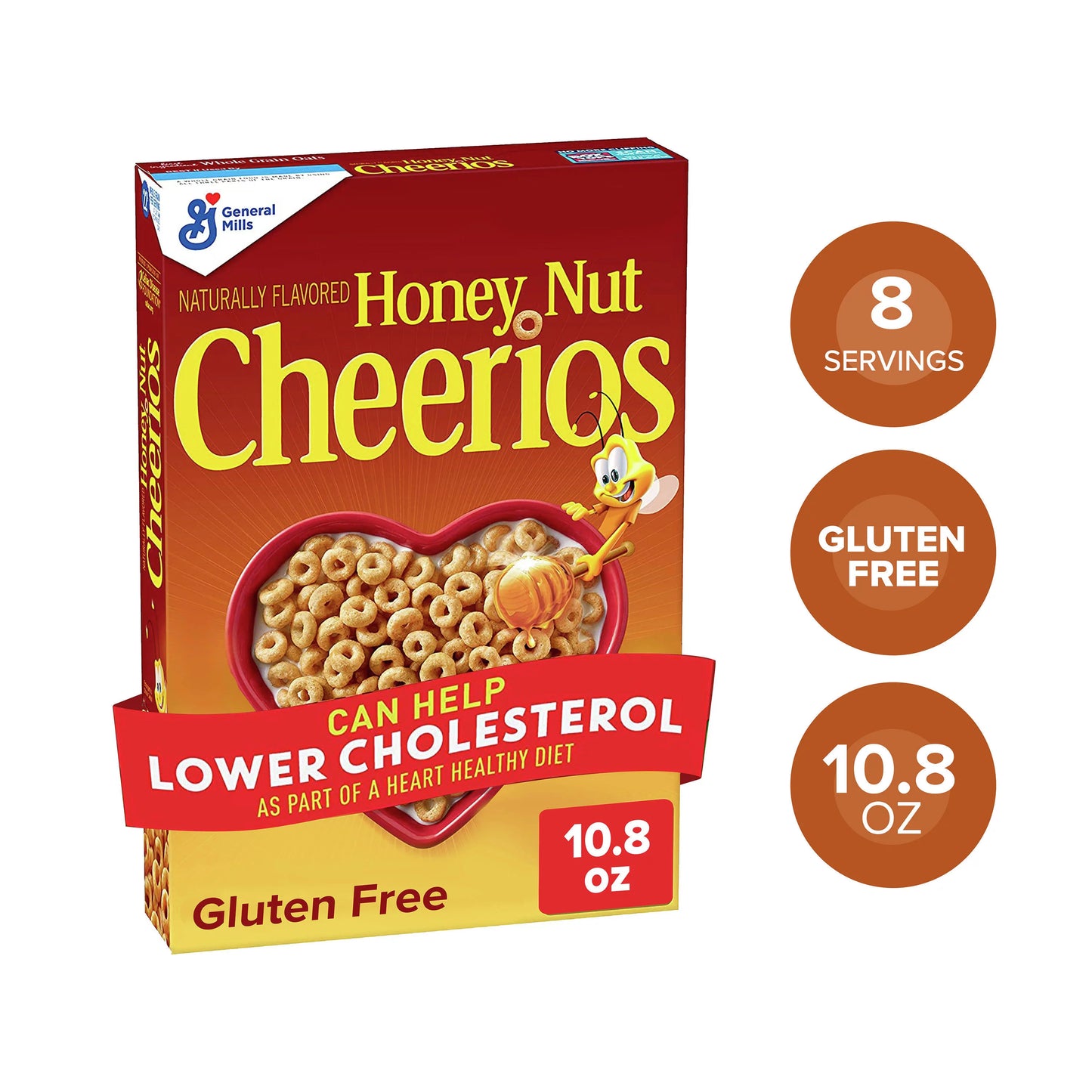 Honey Nut Cheerios Heart Healthy Cereal, 10.8 OZ Box
