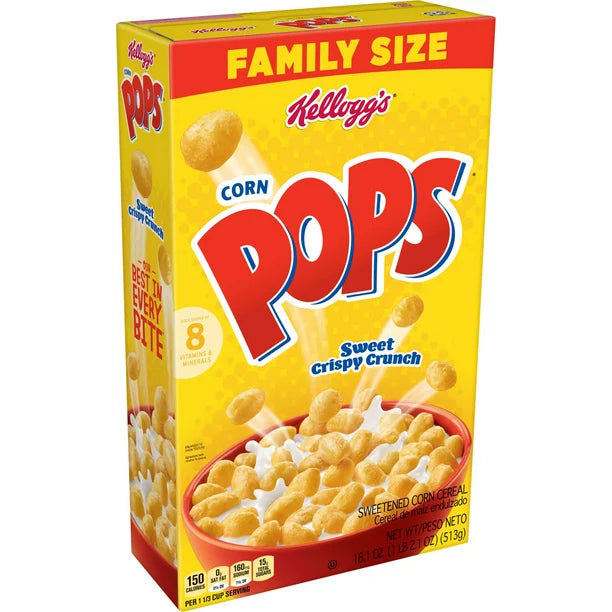 Kellogg's Corn Pops Cold Breakfast Cereal, Original, 18.1 oz