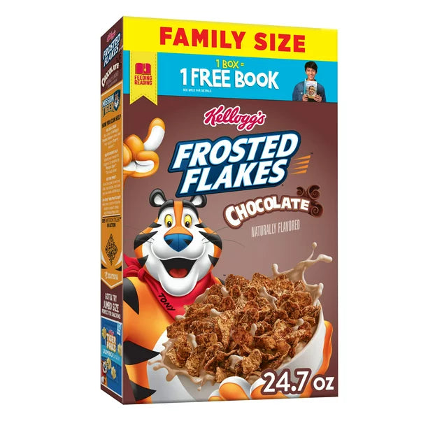 Kellogg's Frosted Flakes Breakfast Cereal, Chocolate, 24.7 Oz, Box