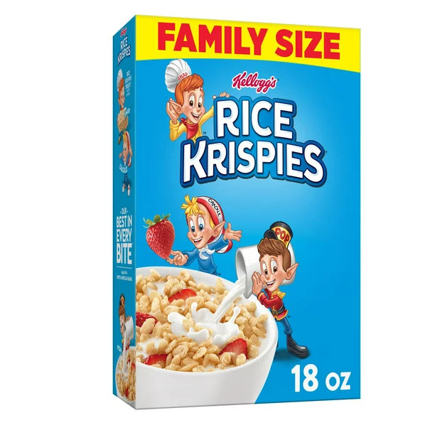 Kellogg's Rice Krispies Cold Breakfast Cereal, Original, 18 oz