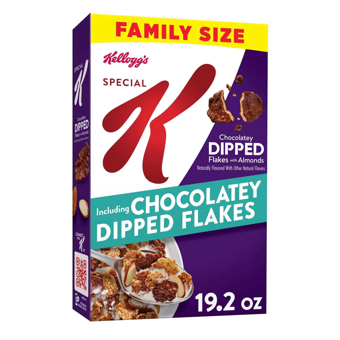 Kellogg's Special K Cold Breakfast Cereal, Chocolatey Dipped Flakes with Almonds, 19.2 oz
