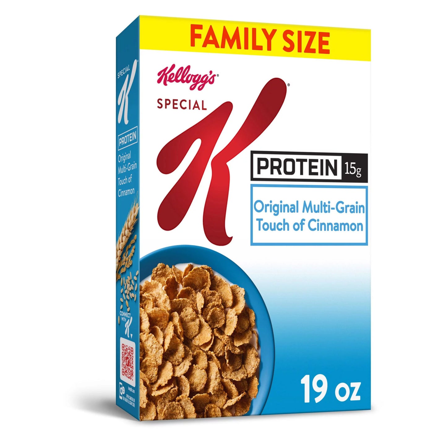 Kellogg's Special K Protein Cold Breakfast Cereal, Original Multi-Grain Touch of Cinnamon, 19 oz