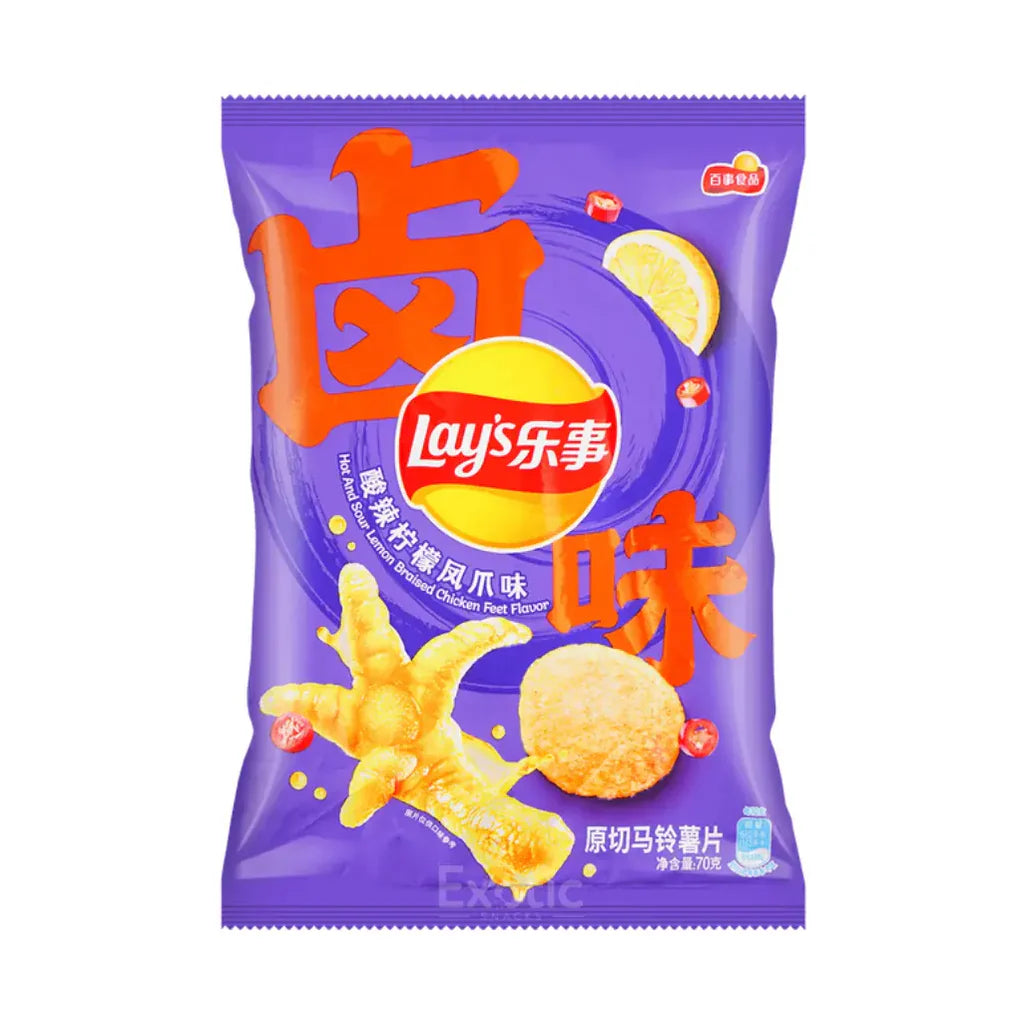 Lay's Hot & Sour Lemon Braised Chicken Feet Flavor Potato Chips 60gm