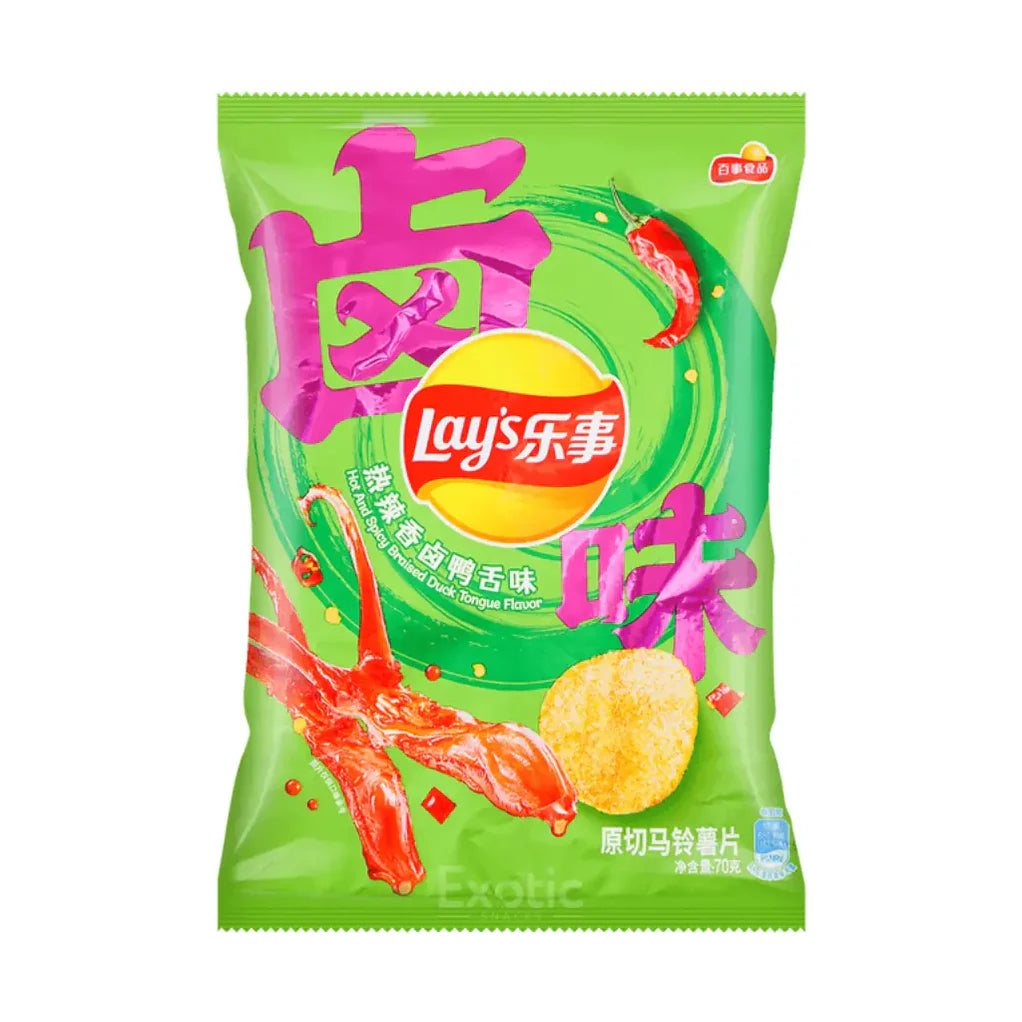 Lay's Hot and Spicy Braised Duck Tongue Flavor Potato Chips 60gm