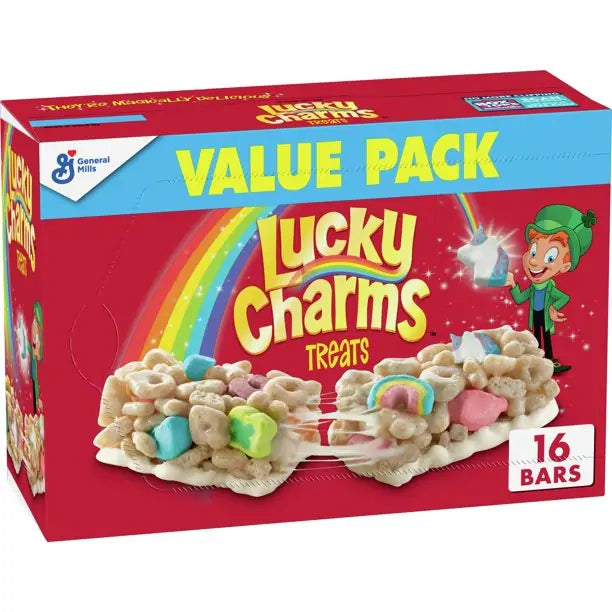 Lucky Charms Breakfast Cereal Treat Bars, Snack Bars, Value Pack, 16 ct