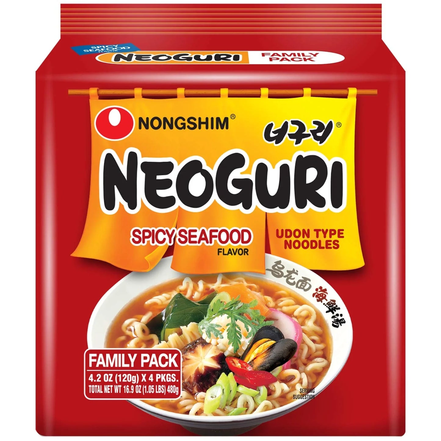 Nong Shim Neoguri Spicy Seafood Noodle (Family Pack)