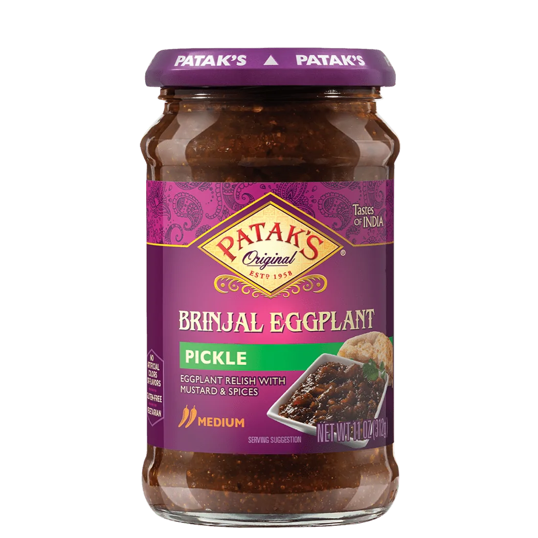 Patak'S Brinjal Eggplant Pickle (MEDIUM) - 10 OZ