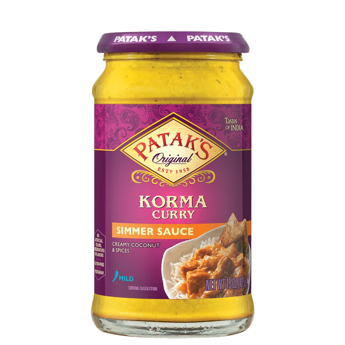 Patak'S Korma Curry Simmer Sauce (MILD) - 10 OZ