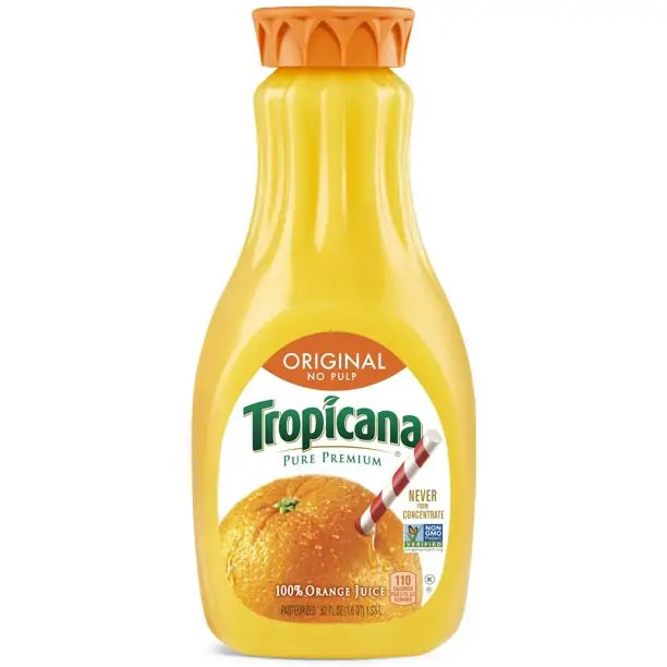 Tropicana Original No Pulp 100% Orange Juice (52 OZ)