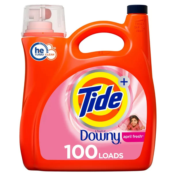 Tide Liquid Laundry Detergent with a Touch of Downy, April Fresh, 100 loads, 154 fl oz