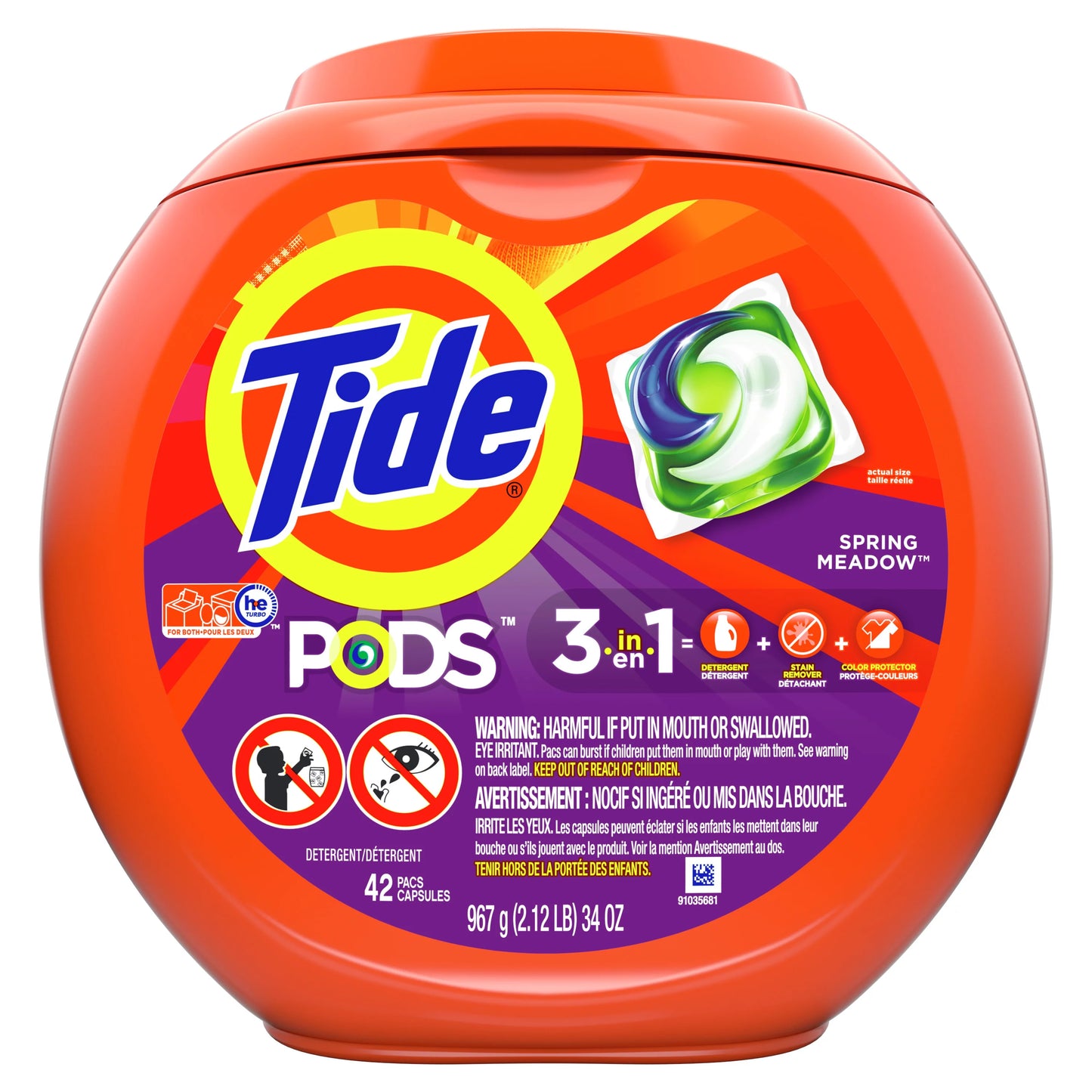 Tide Pods Spring Meadow Laundry Detergent Pacs, 42 Count