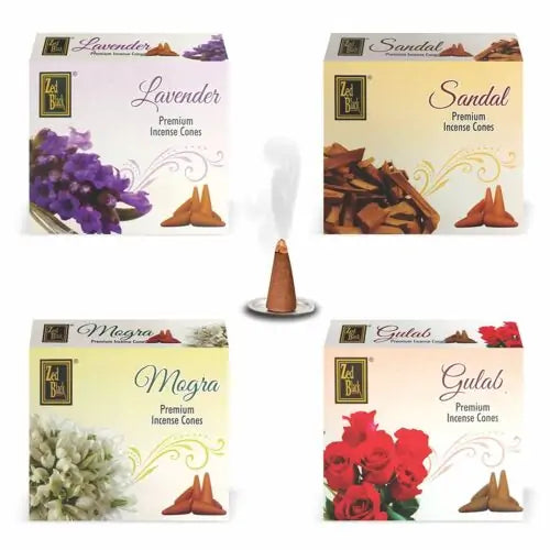Zed Black Premium Dhoop Cones (20 Cones) - Rose