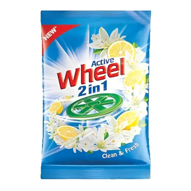 Active Wheel 2 in 1 Detergent Powder 500 Gm Fresh Central Grocery