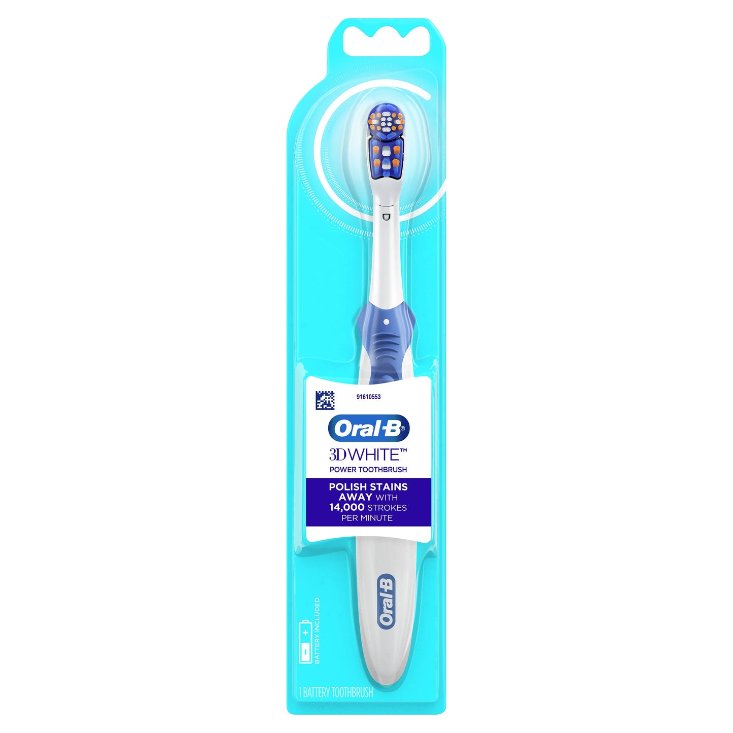 Oral-B 3D White Battery Power Electric Toothbrush, 1 Count, Colors May Vary