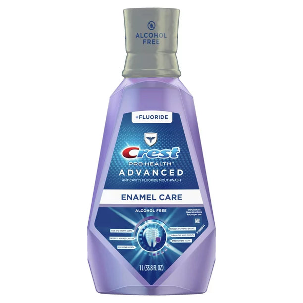 Crest Pro Health Advanced Mouthwash, Alcohol Free, Enamel, Mint, 33.8 fl oz