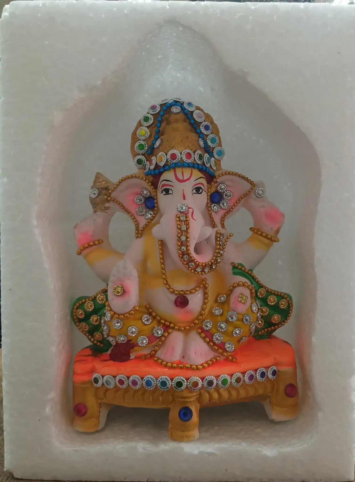 Eco Friendly (CLAY) Lord Ganesha Ganpati Idol (6" Inch)